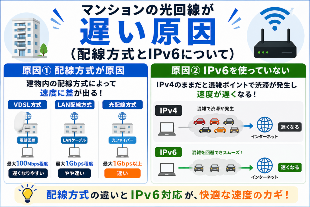 光回線マンション遅い原因