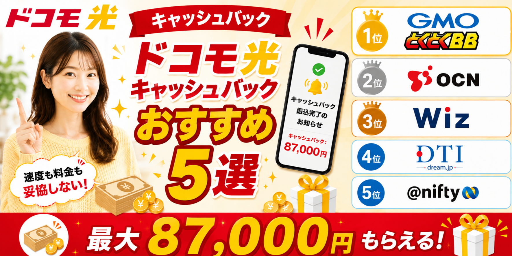 ドコモ光キャッシュバックアイキャッチ画像87,000円260814