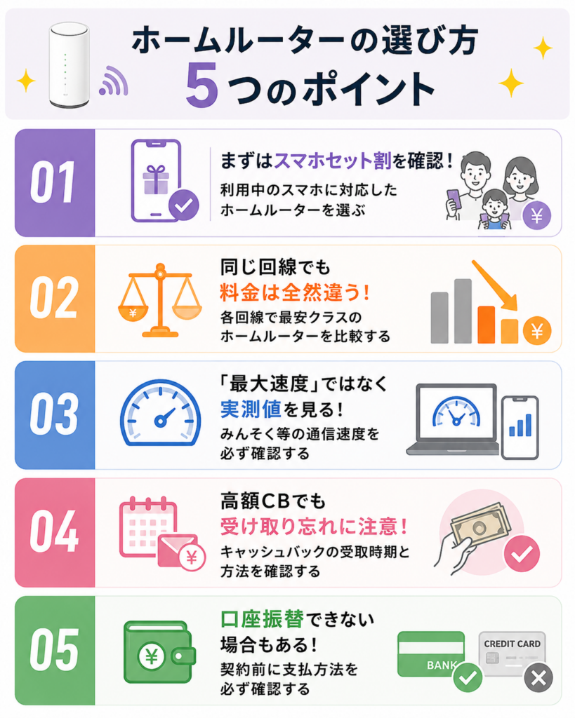 ホームルーターおすすめ選び方図解
