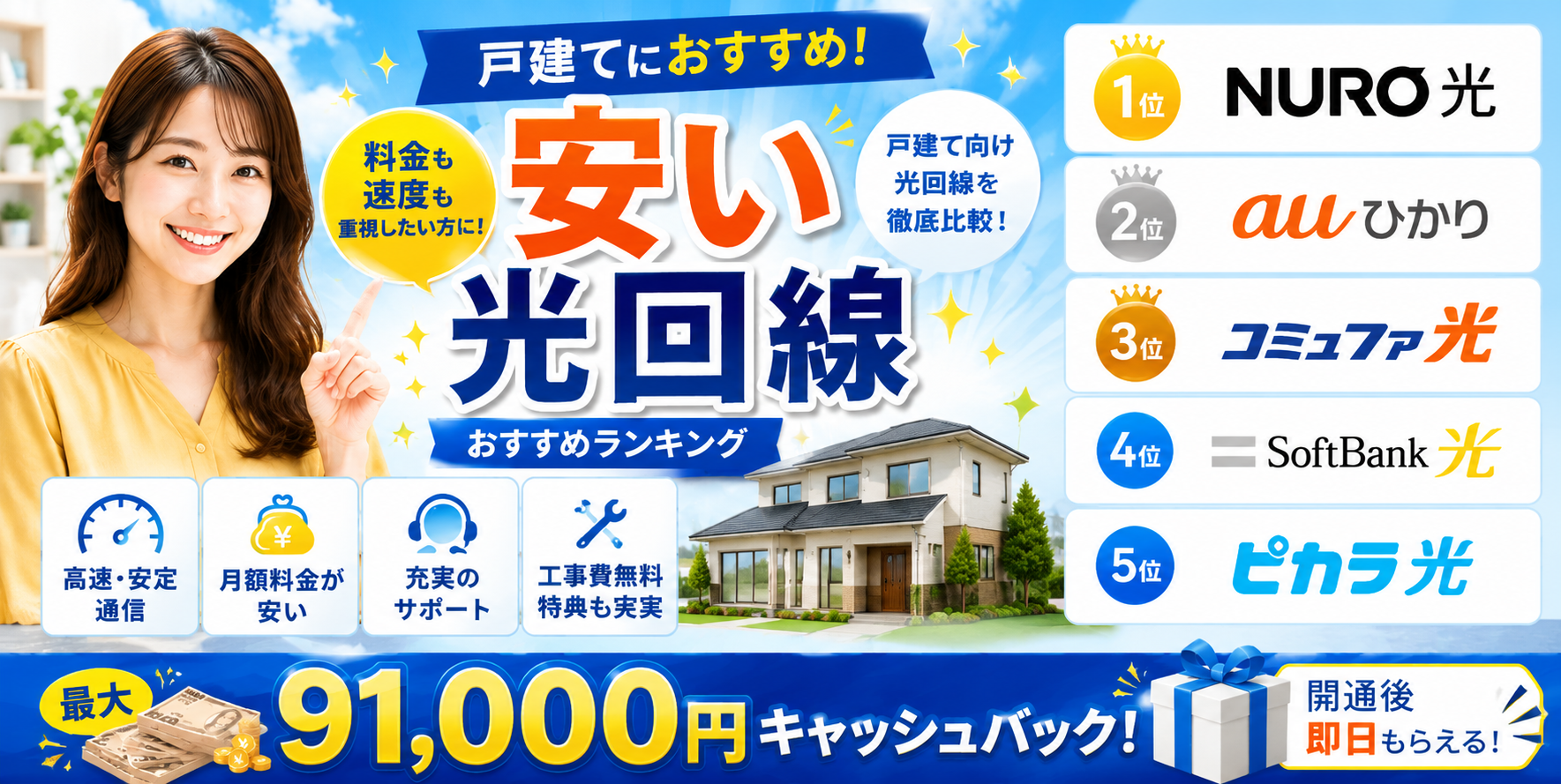 光回線 戸建て 安い いキャッチ