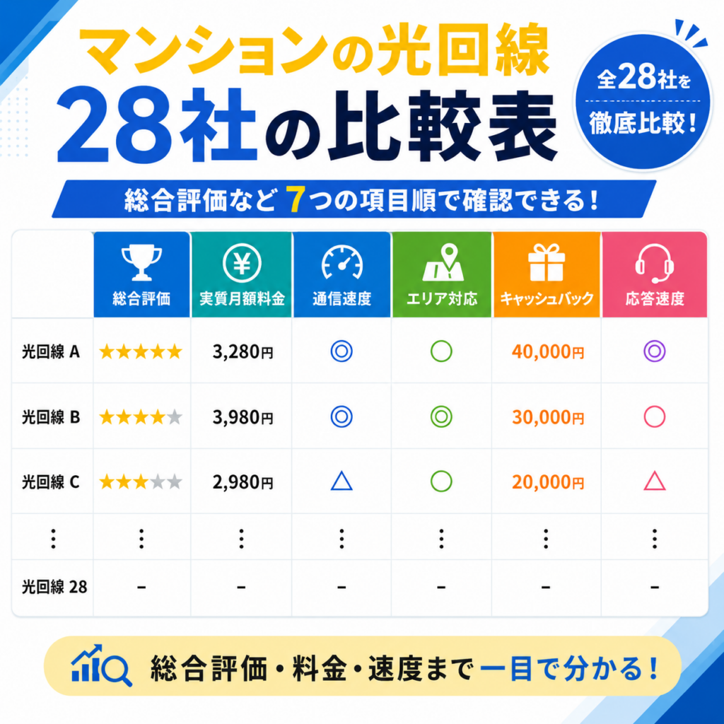 光回線マンション比較表図解