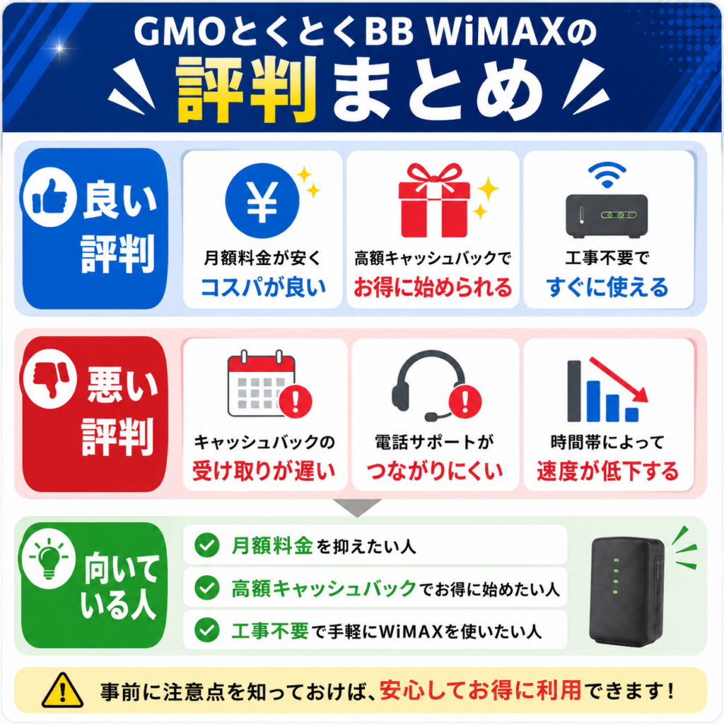 GMOとくとくBBWiMAX評判まとめ図解
