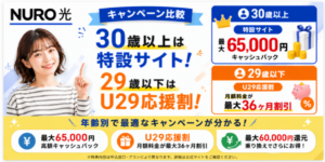 NURO光キャッシュバックアイキャッチ画像65,000円261007