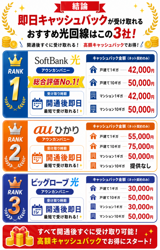 光回線即日キャッシュバックの結論図解260723