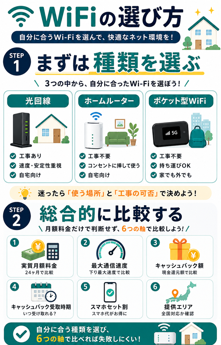 本当におすすめできるWiFiの選び方|6つの比較項目
