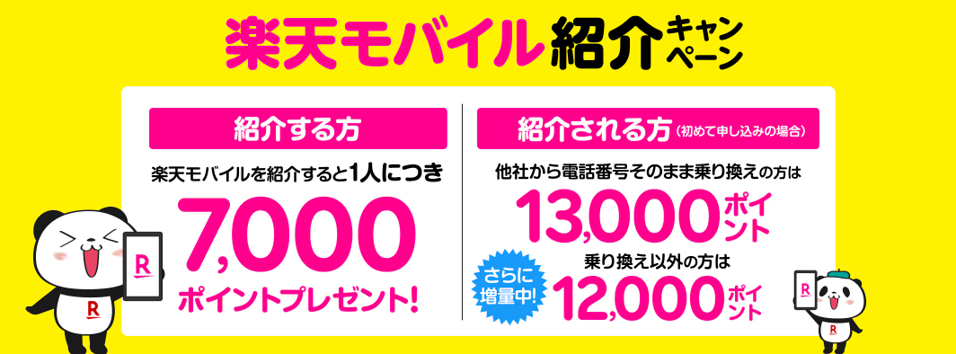 楽天モバイル通常紹介キャンペーン