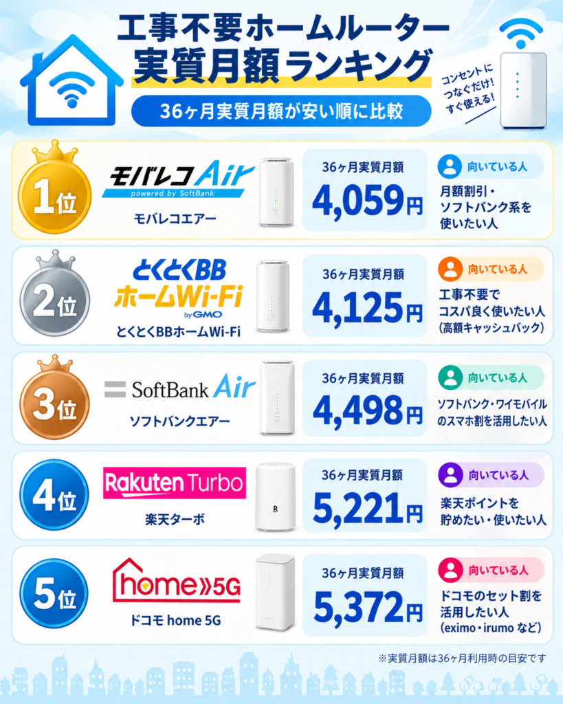 wifi安いホームルーターランキング図解261002