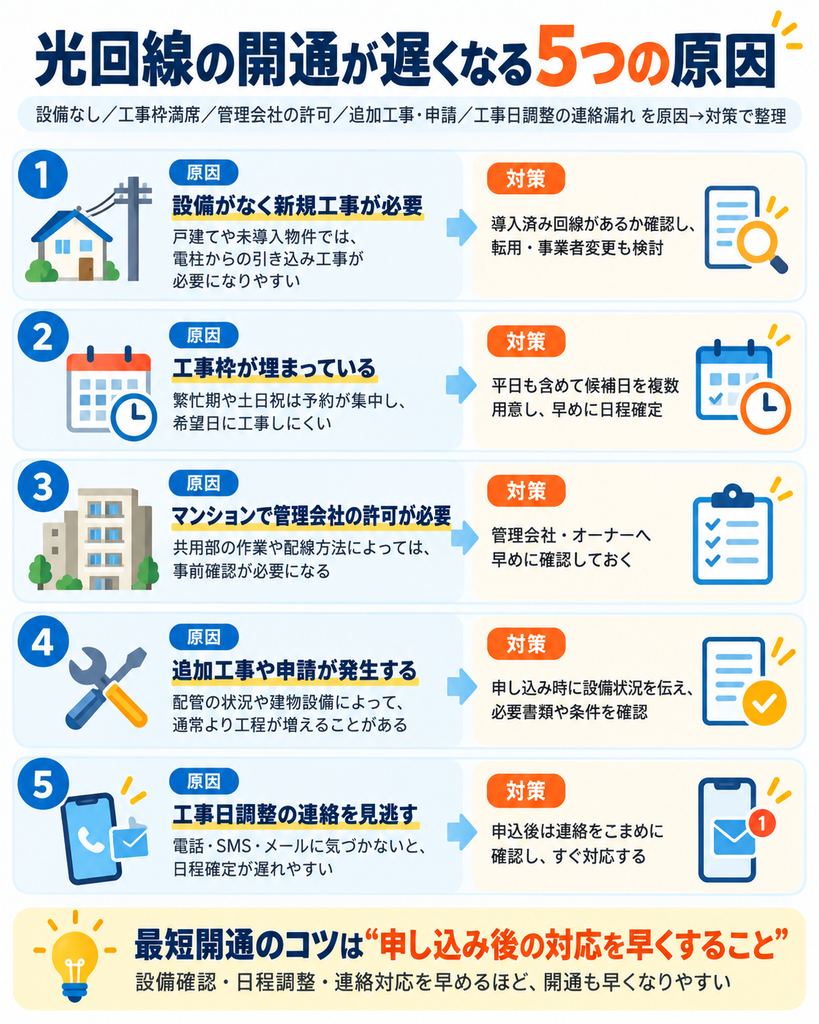 光回線即日開通遅くなる原因図解261001